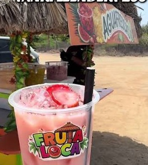 Strawberry Cream Agua Fresca at Fruta Loca Aruba