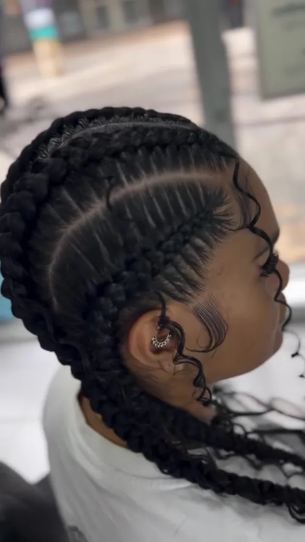 Goddess Stitch Cornrows with Edges